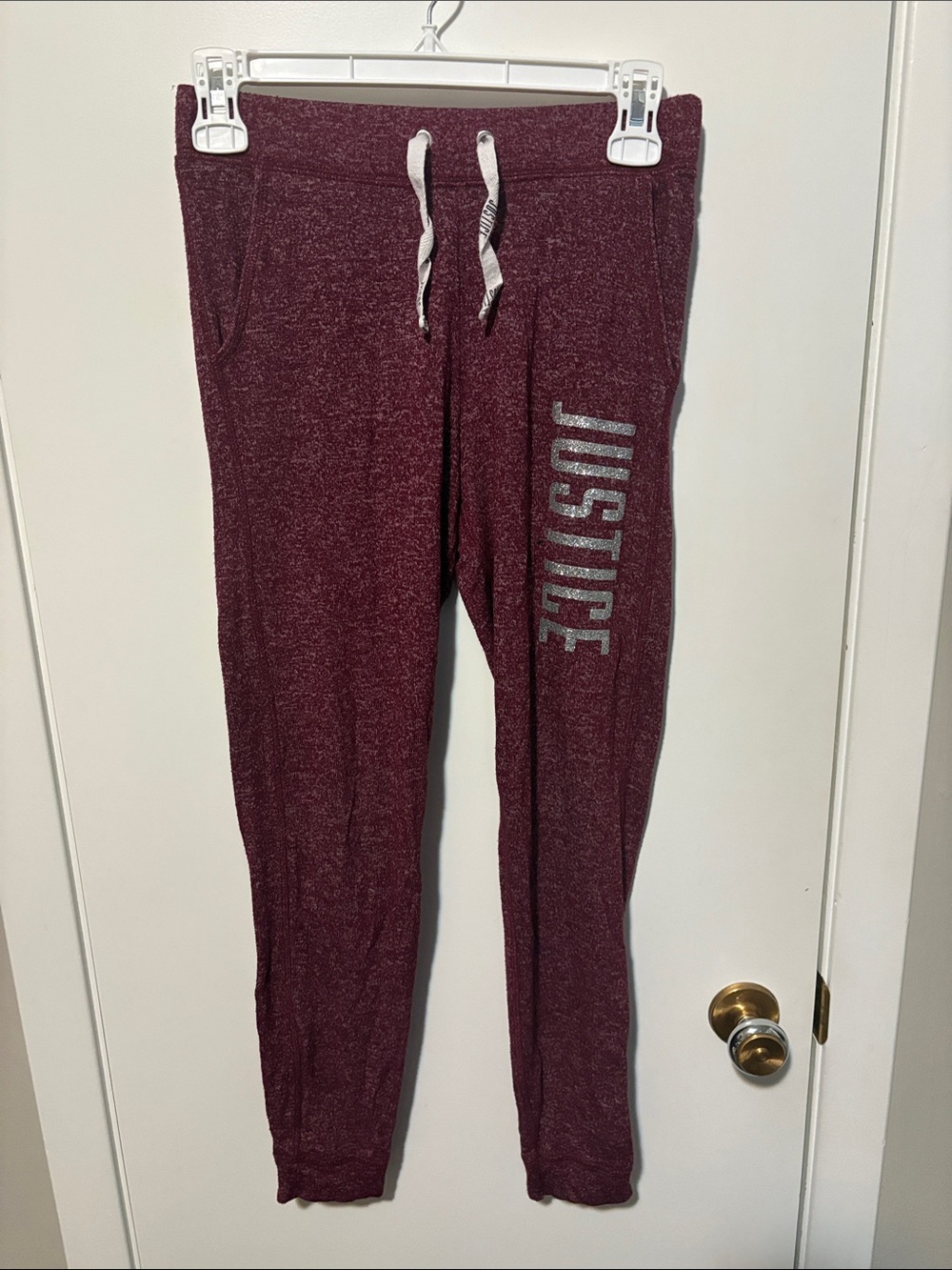 Justice Girls' Maroon Cozy Jogger Sweatpants